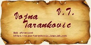 Vojna Taranković vizit kartica